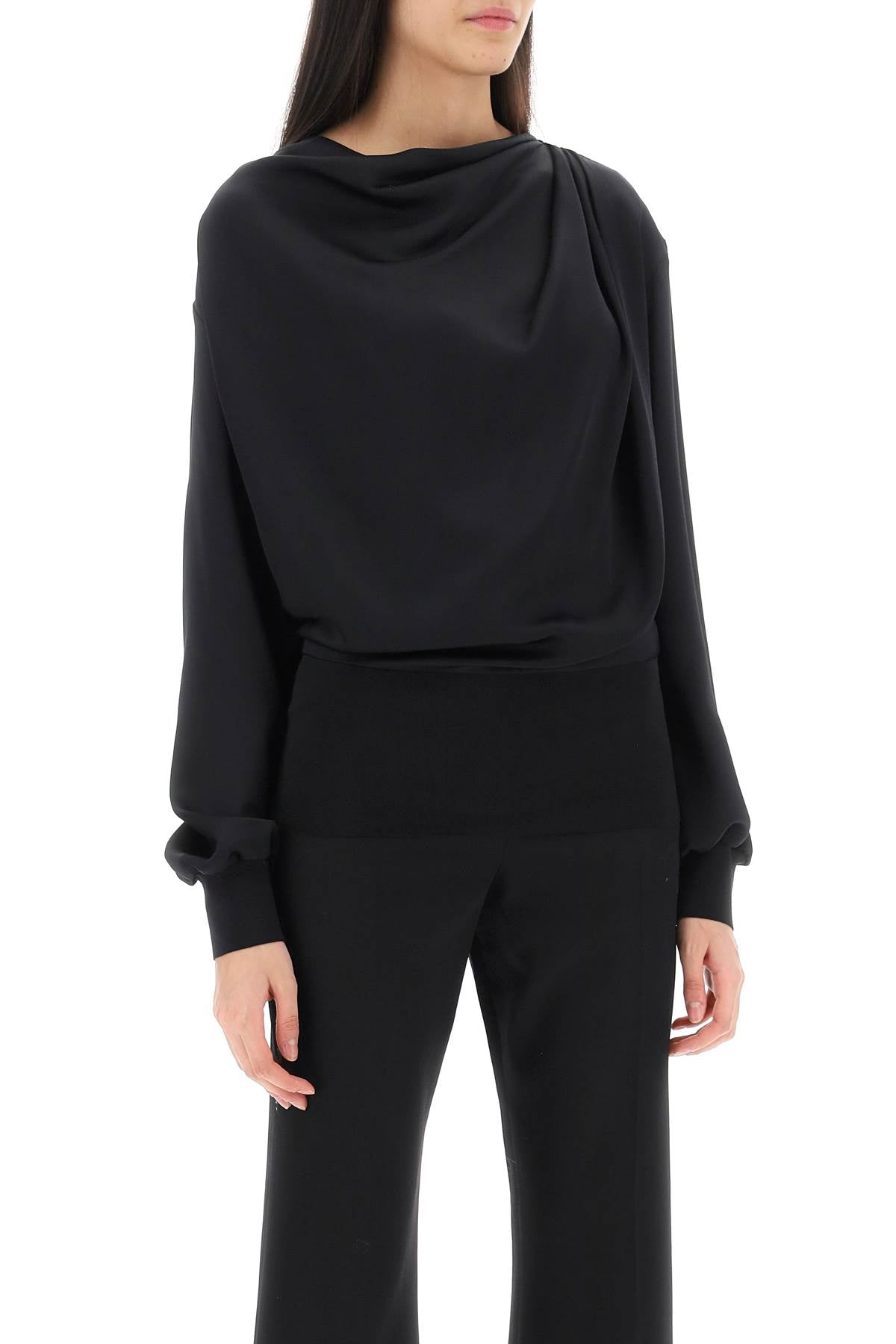 Alexander Mcqueen Alexander mcqueen draped blouse in satin