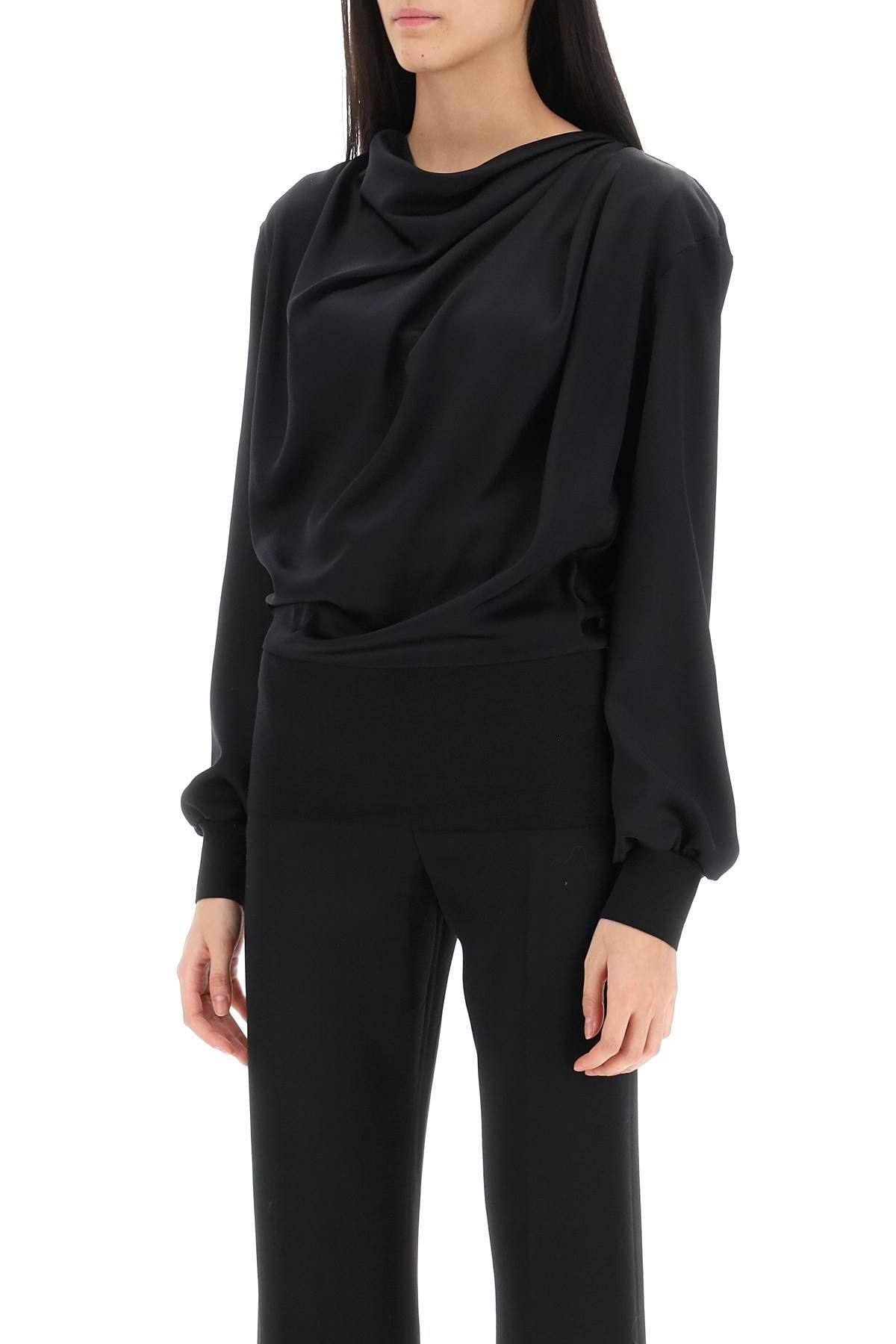 Alexander Mcqueen Alexander mcqueen draped blouse in satin