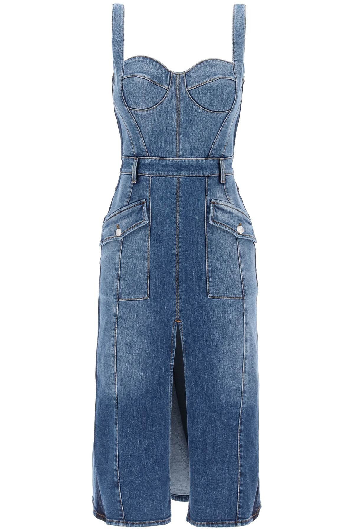 Alexander Mcqueen Alexander mcqueen denim bustier dress