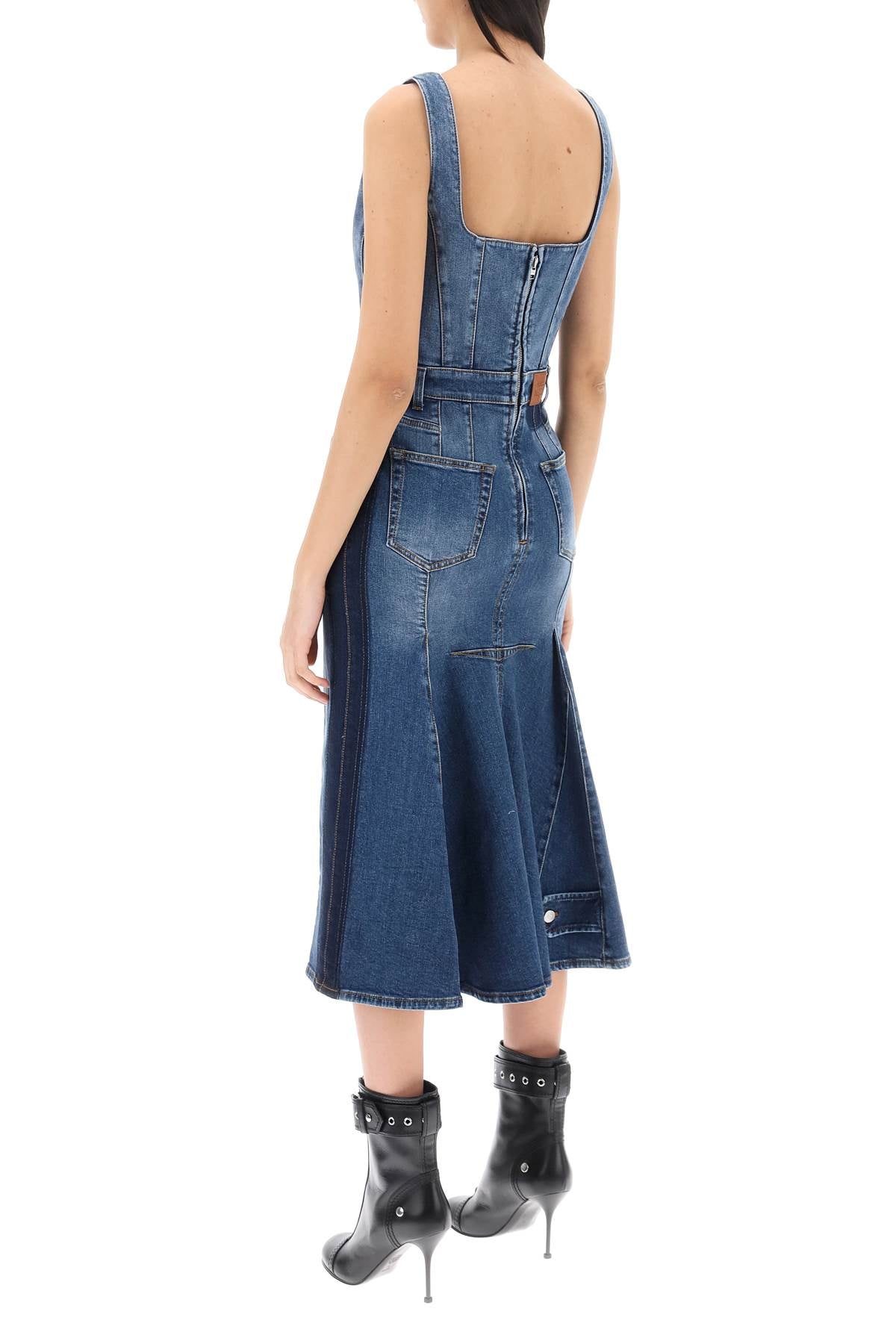 Alexander Mcqueen Alexander mcqueen denim bustier dress