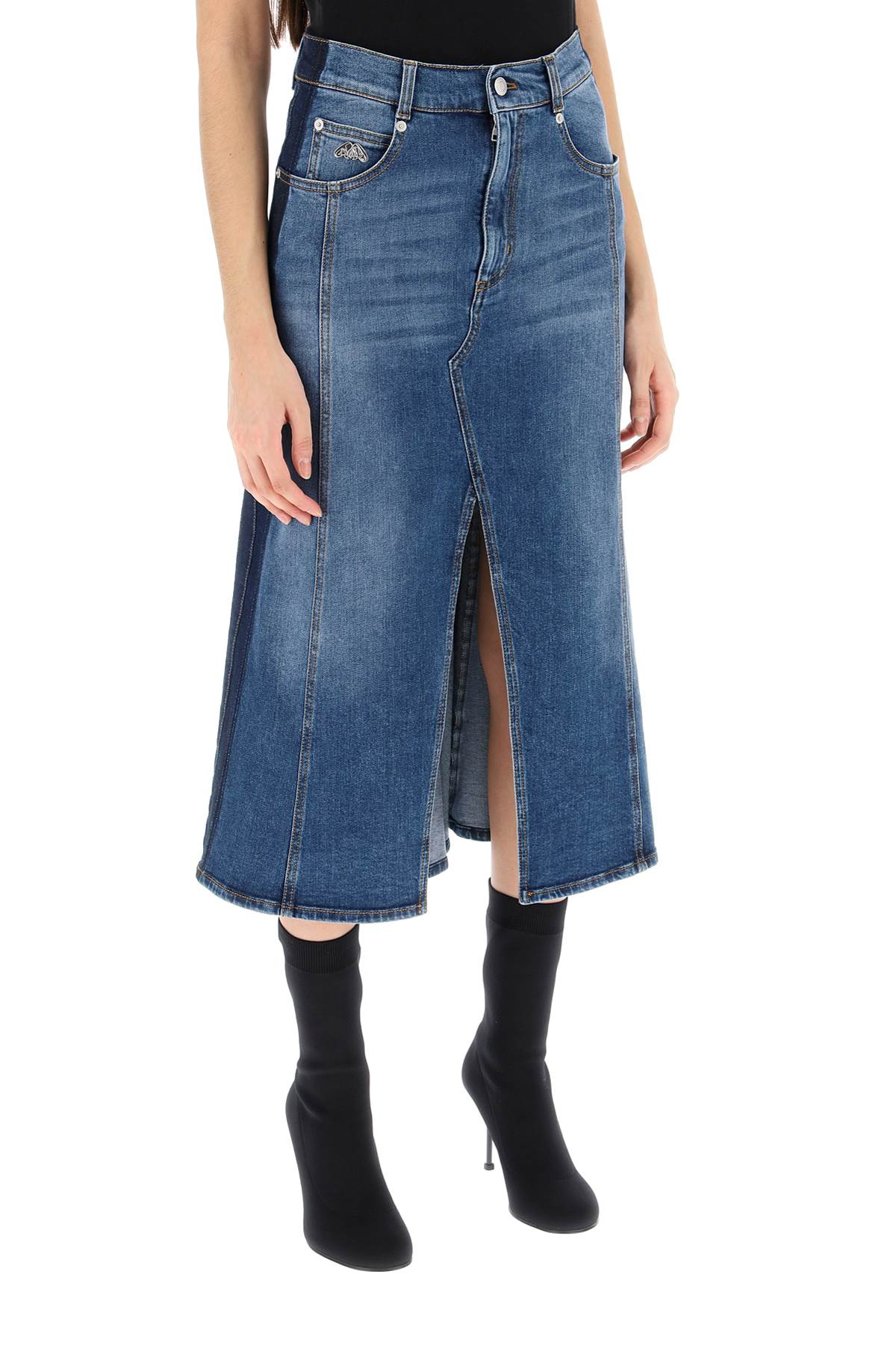 Alexander Mcqueen Alexander mcqueen washed denim midi skirt