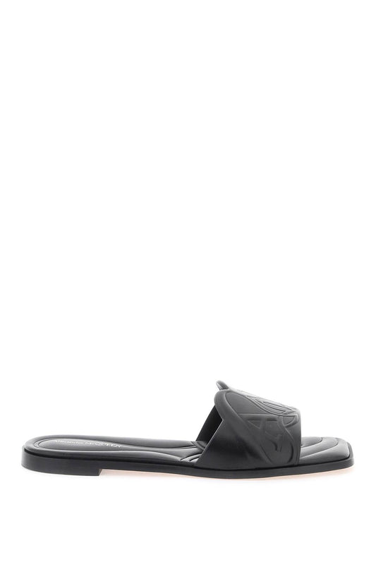 Alexander Mcqueen Alexander mcqueen leather slides with embossed seal logo