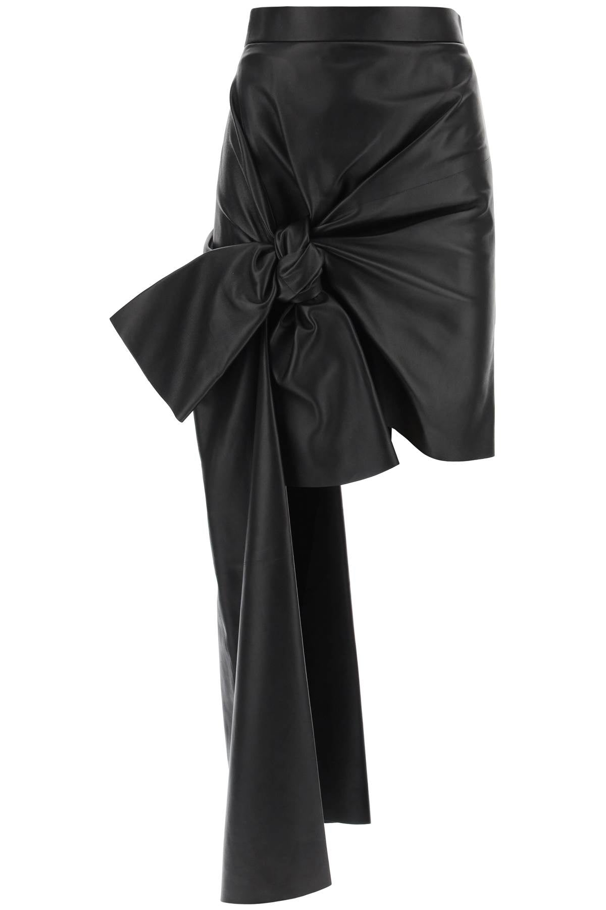 Alexander Mcqueen Alexander mcqueen leather skirt with knotted detail