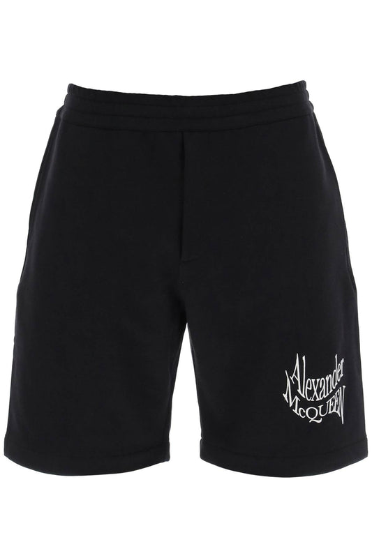 Alexander Mcqueen Alexander mcqueen warped logo sweat shorts