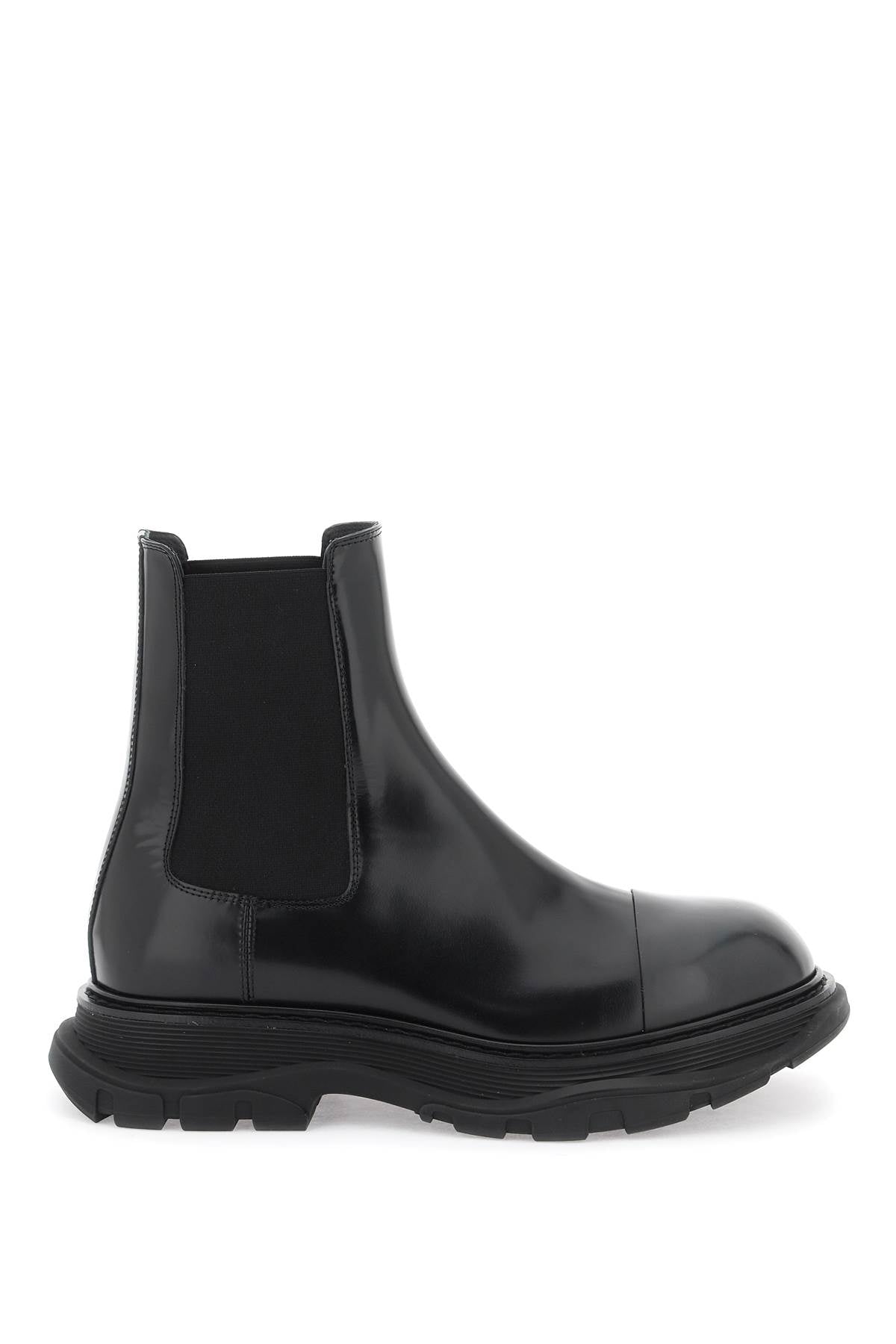 Alexander Mcqueen Alexander mcqueen chelsea tread brushed leather ankle