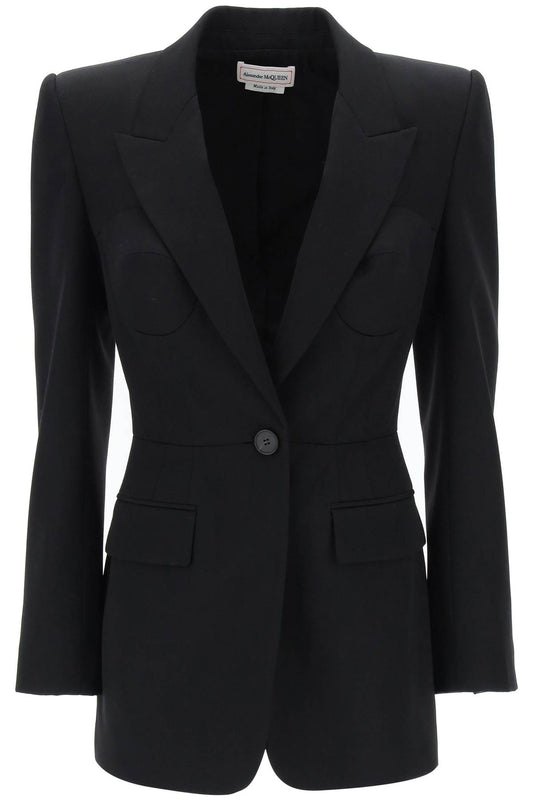 Alexander Mcqueen Alexander mcqueen fitted jacket with bustier details