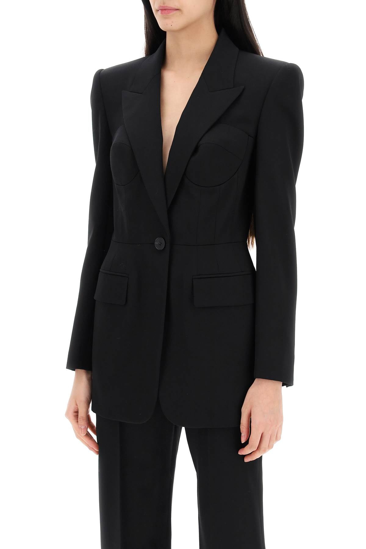 Alexander Mcqueen Alexander mcqueen fitted jacket with bustier details