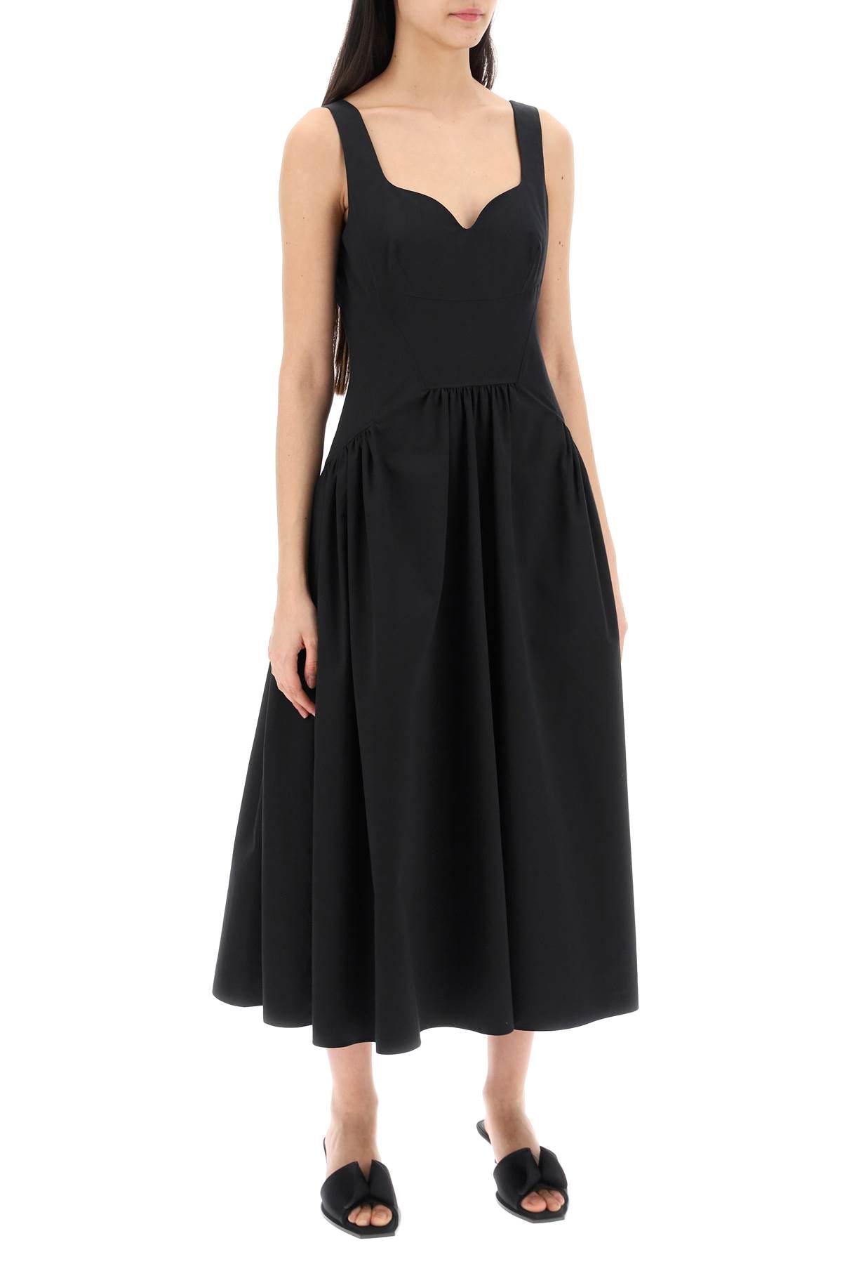 Alexander Mcqueen Alexander mcqueen midi poplin dress in