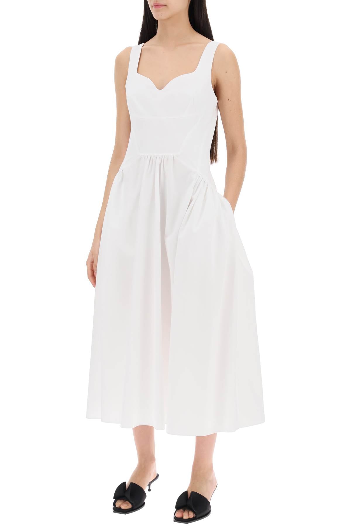 Alexander Mcqueen Alexander mcqueen midi poplin dress in