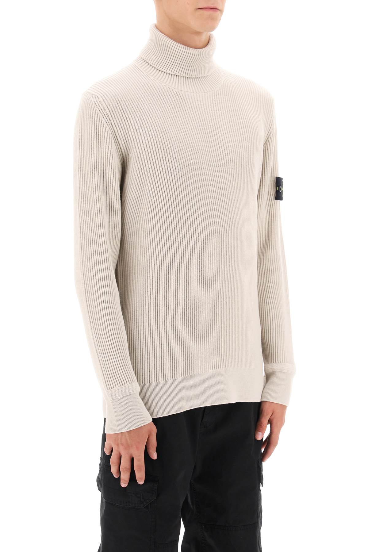 Stone Island Stone island ribbed wool turtleneck sweater