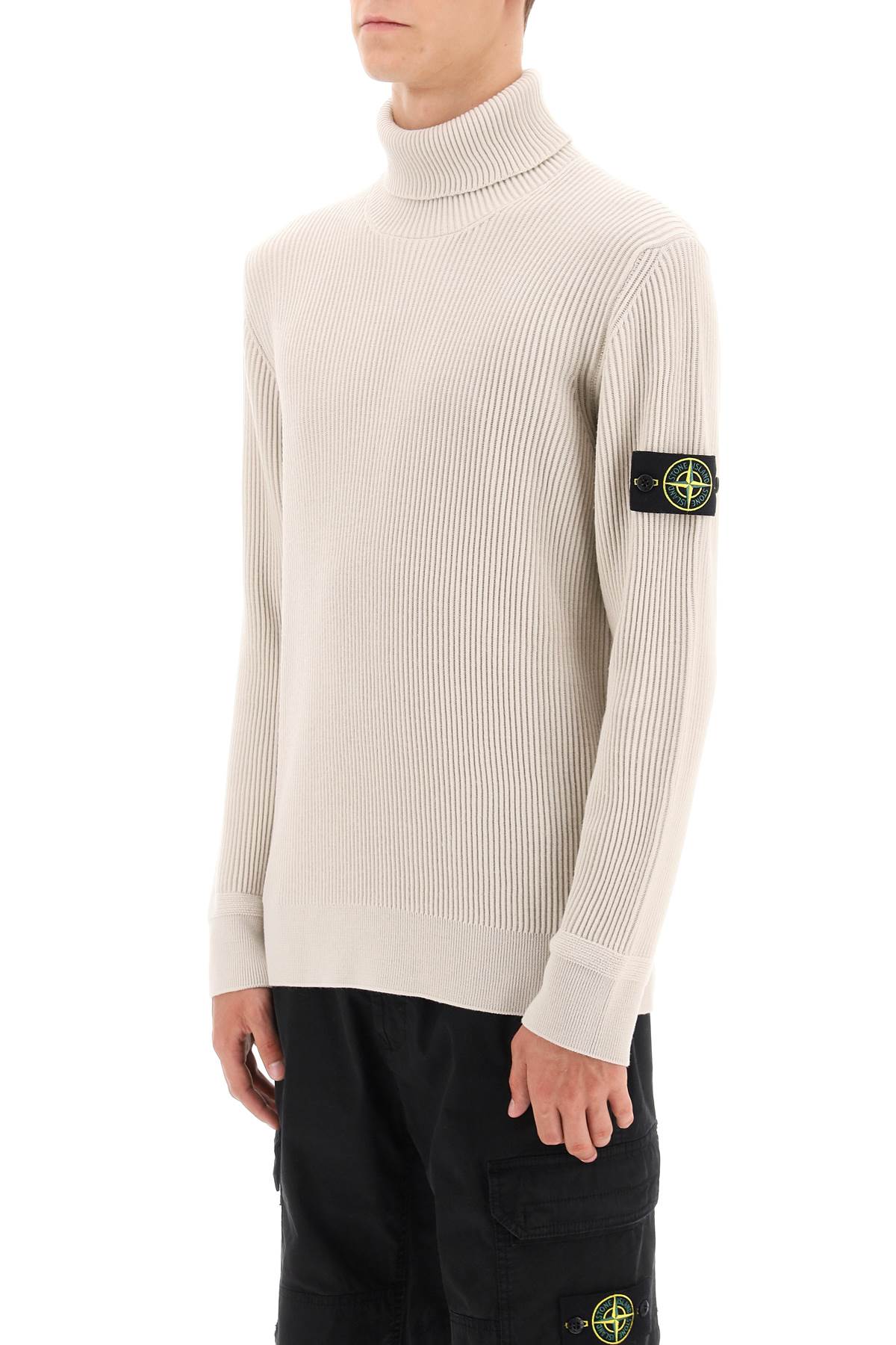 Stone Island Stone island ribbed wool turtleneck sweater