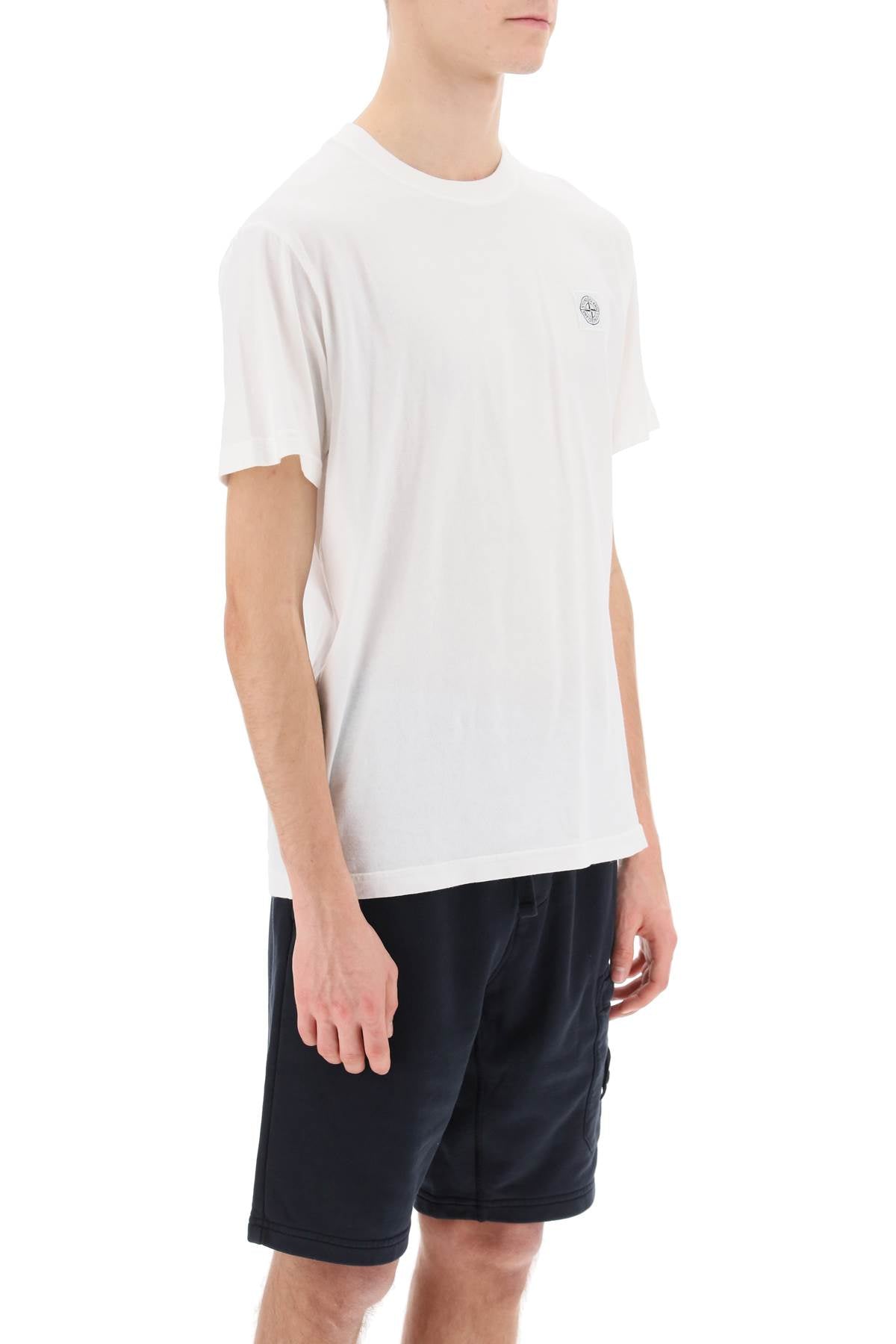 Stone Island Stone island crew-neck t-shirt with logo patch