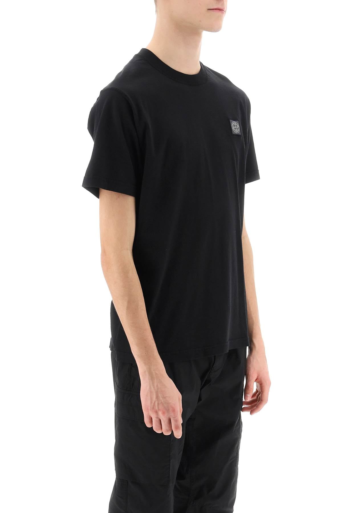 Stone Island Stone island crew-neck t-shirt with logo patch