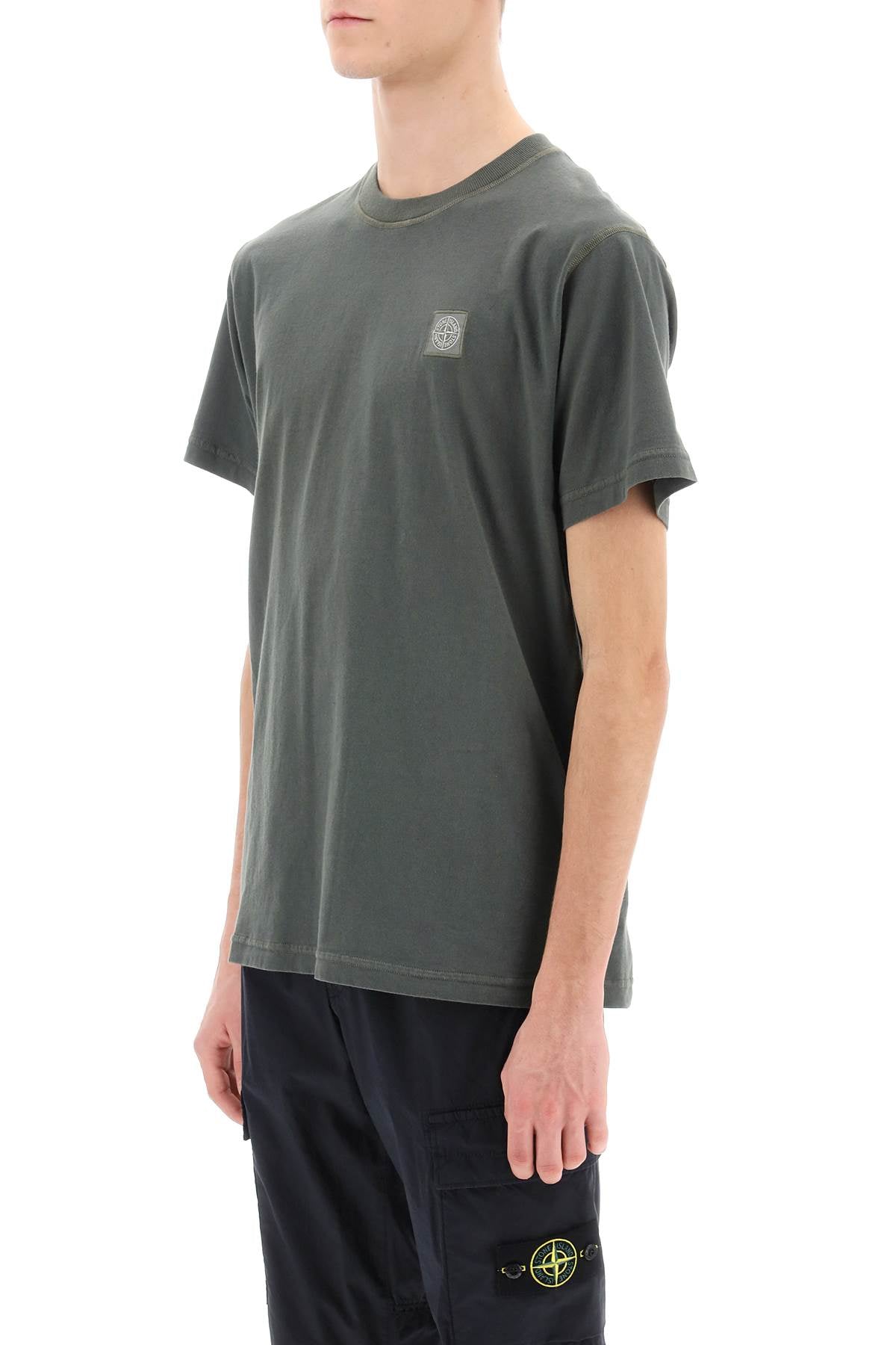 Stone Island Stone island crew-neck t-shirt with logo patch