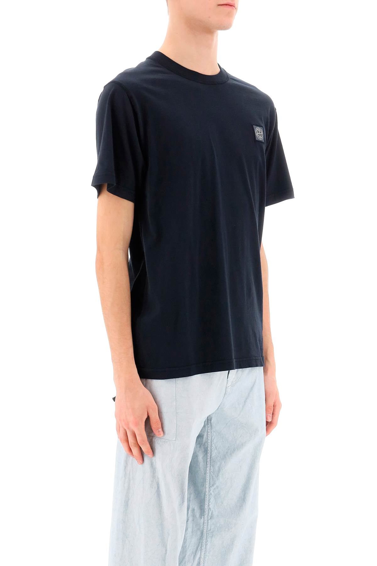 Stone Island Stone island crew-neck t-shirt with logo patch