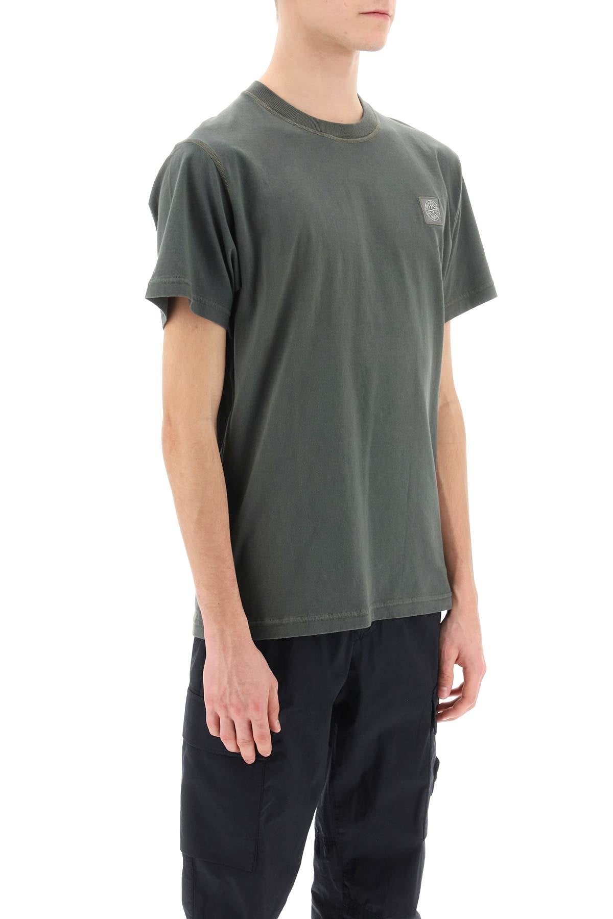 Stone Island Stone island crew-neck t-shirt with logo patch