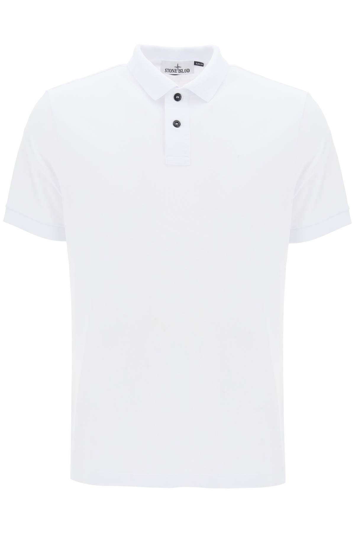 Stone Island Stone island slim fit polo shirt with logo patch