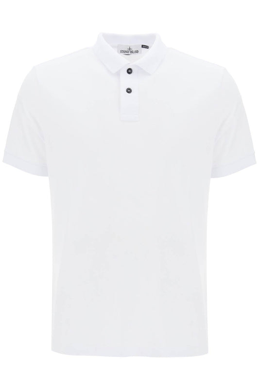 Stone Island Stone island slim fit polo shirt with logo patch