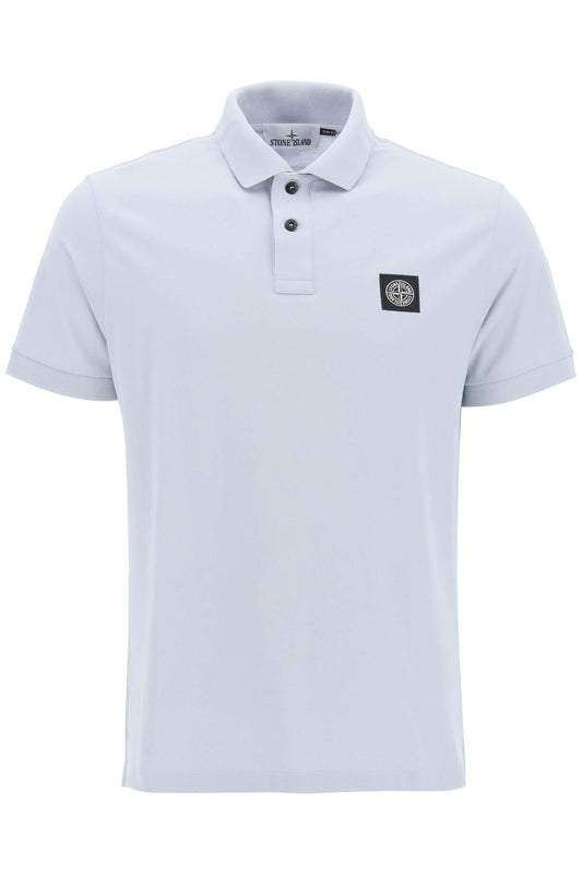 Stone Island Stone island slim fit polo shirt with logo patch