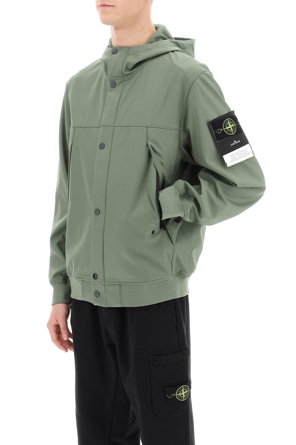 Stone Island Stone island light soft shell-r hooded jacket