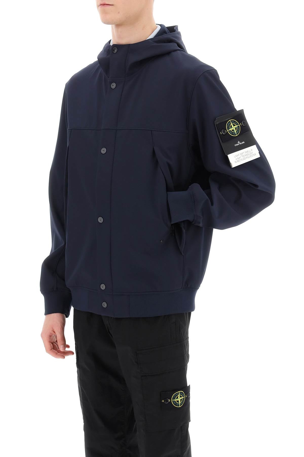 Stone Island Stone island light soft shell-r hooded jacket