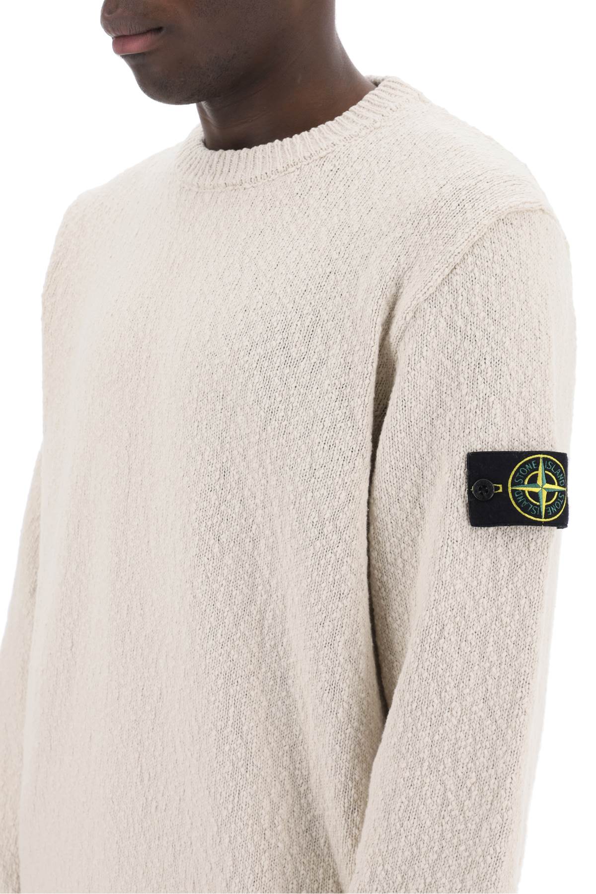 Stone Island سترة صوفية قطنية متماسكة غير منتظمة من Stone Island