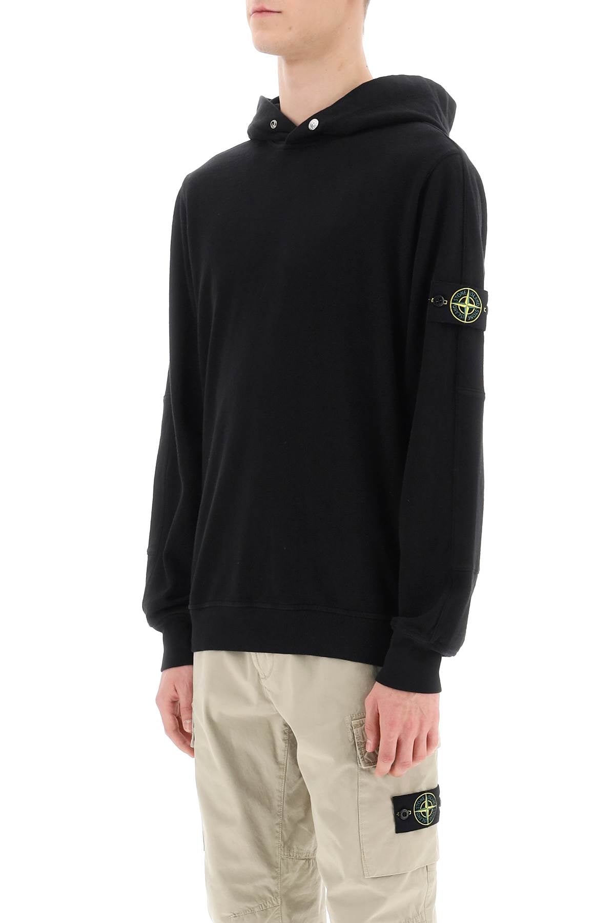 Stone Island Stone island light hoodie with logo badge