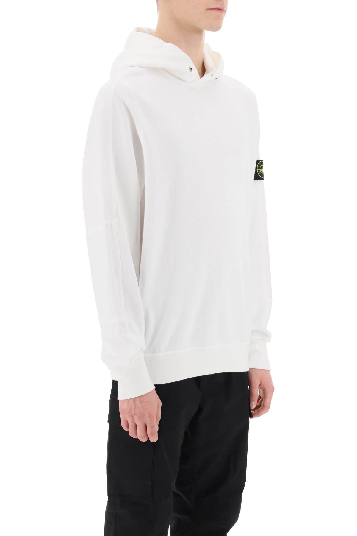 Stone Island Stone island light hoodie with logo badge