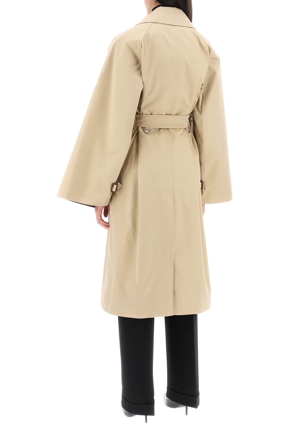 Burberry 'ness' double-breasted raincoat in cotton gabardine