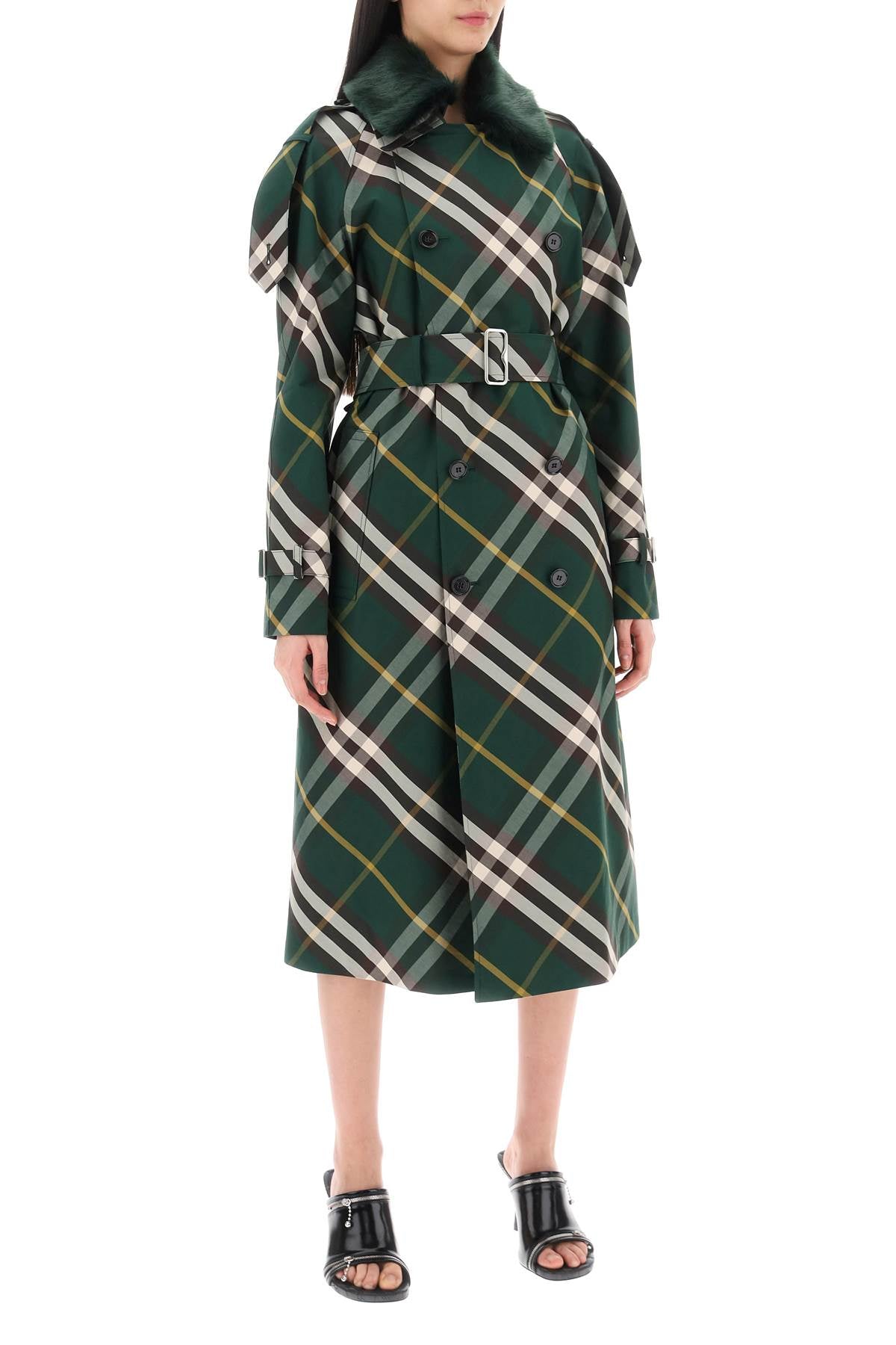 Burberry Burberry kensington trench coat with check pattern