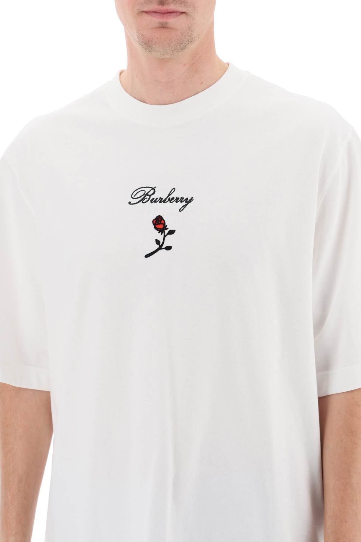 Burberry Burberry loose fit t-shirt with rose