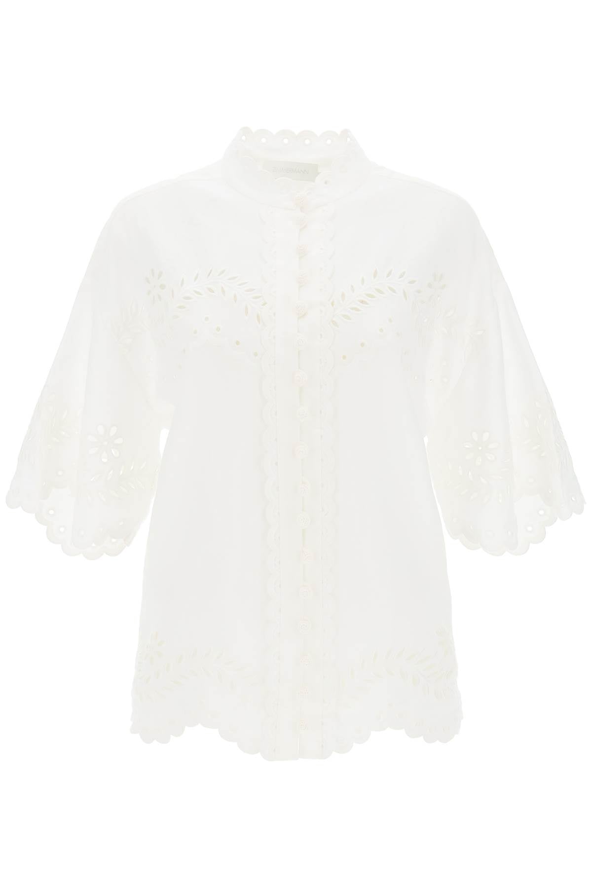 Zimmermann Zimmermann junie tunic shirt with cutwork embroideries