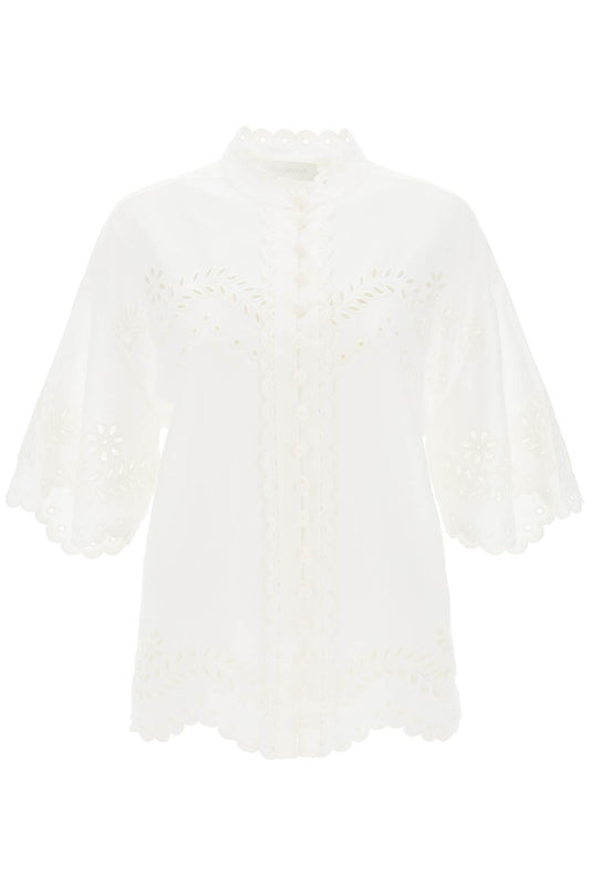 Zimmermann Zimmermann junie tunic shirt with cutwork embroideries