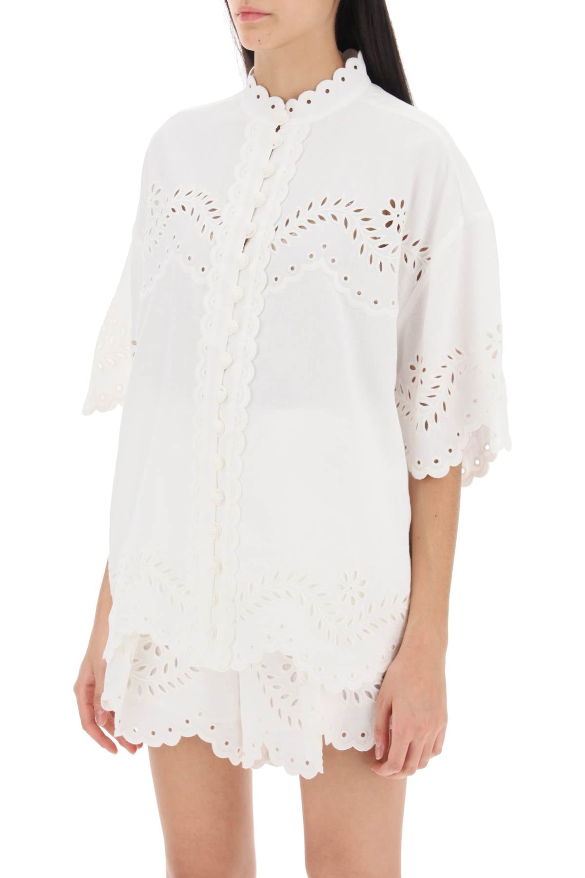 Zimmermann Zimmermann junie tunic shirt with cutwork embroideries