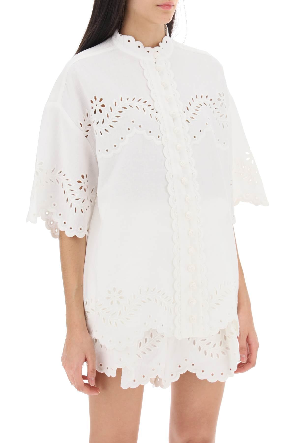 Zimmermann Zimmermann junie tunic shirt with cutwork embroideries