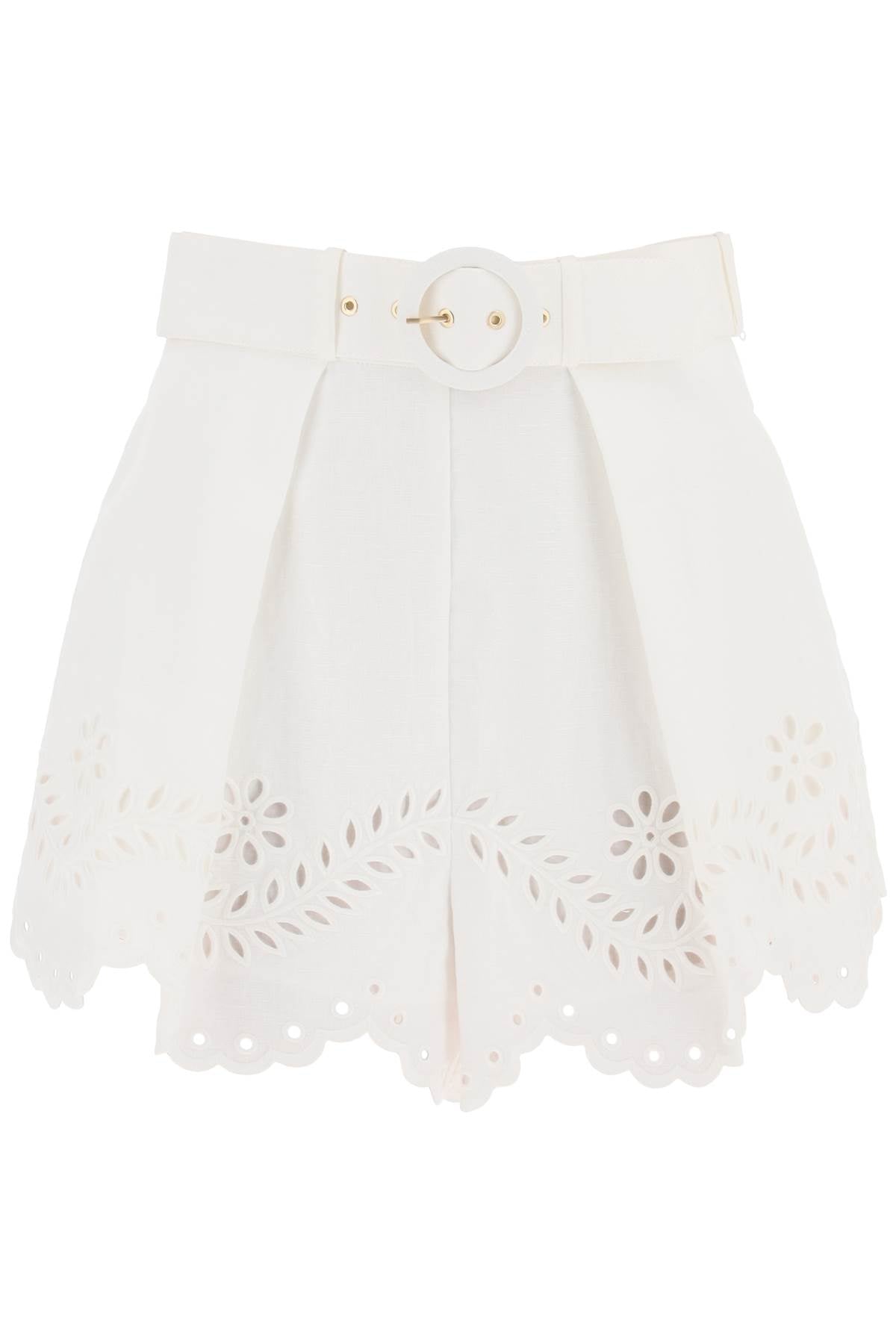 Zimmermann junie shorts with cutwork embroideries