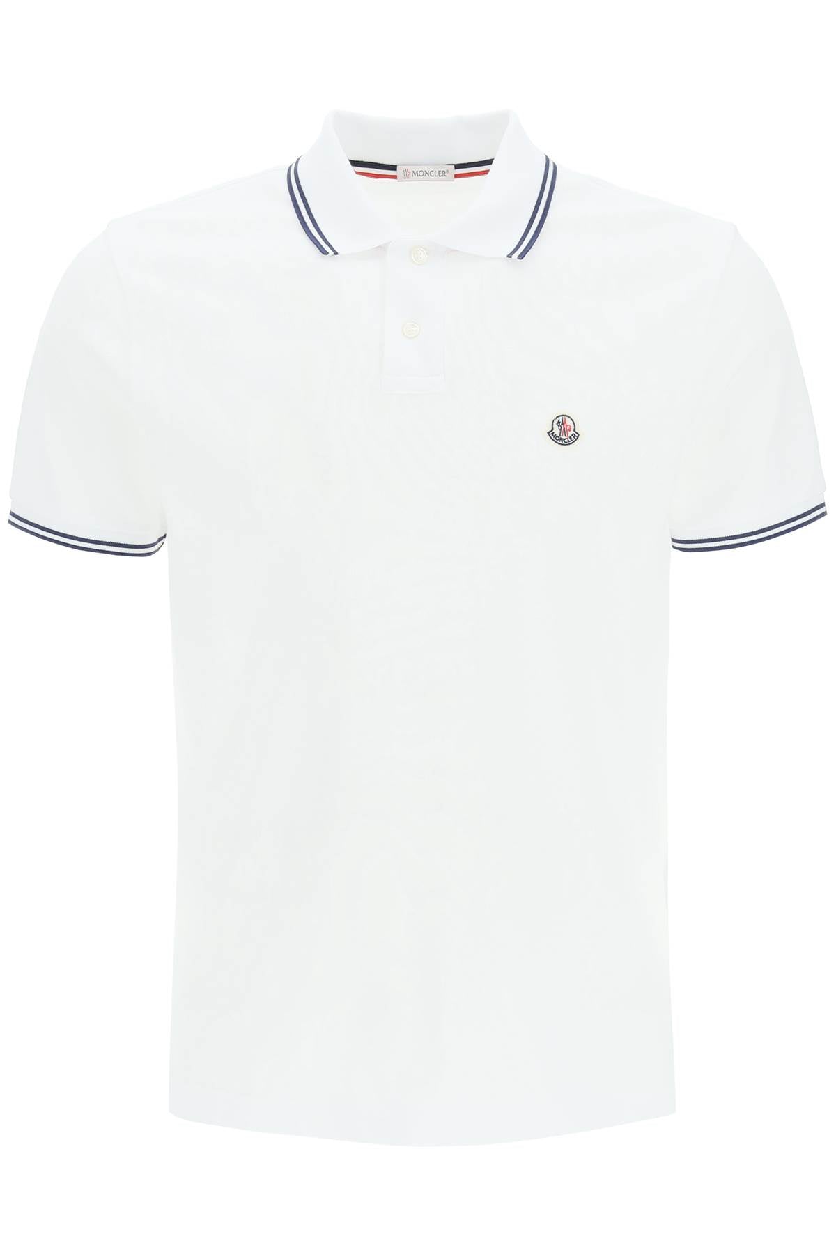 Moncler basic polo shirt with stripe detailing