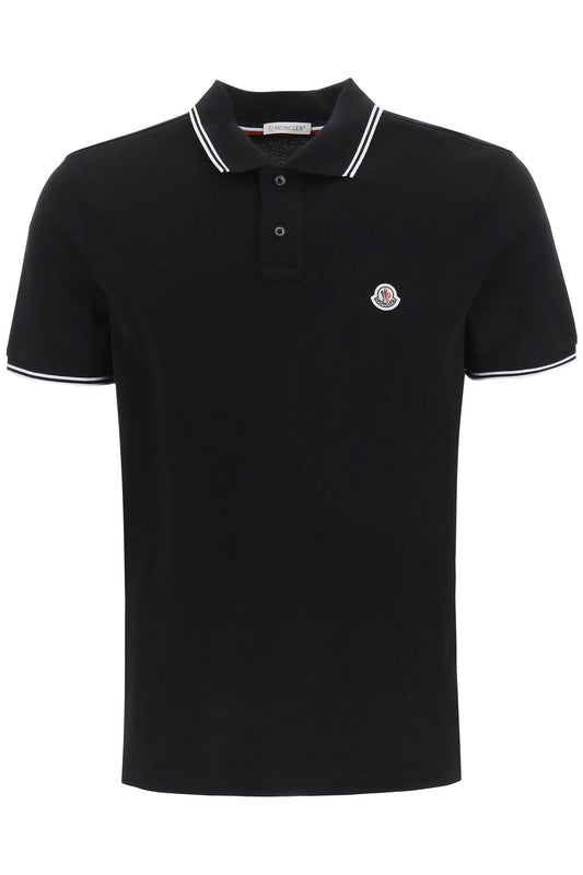 Moncler basic polo shirt with stripe detailing