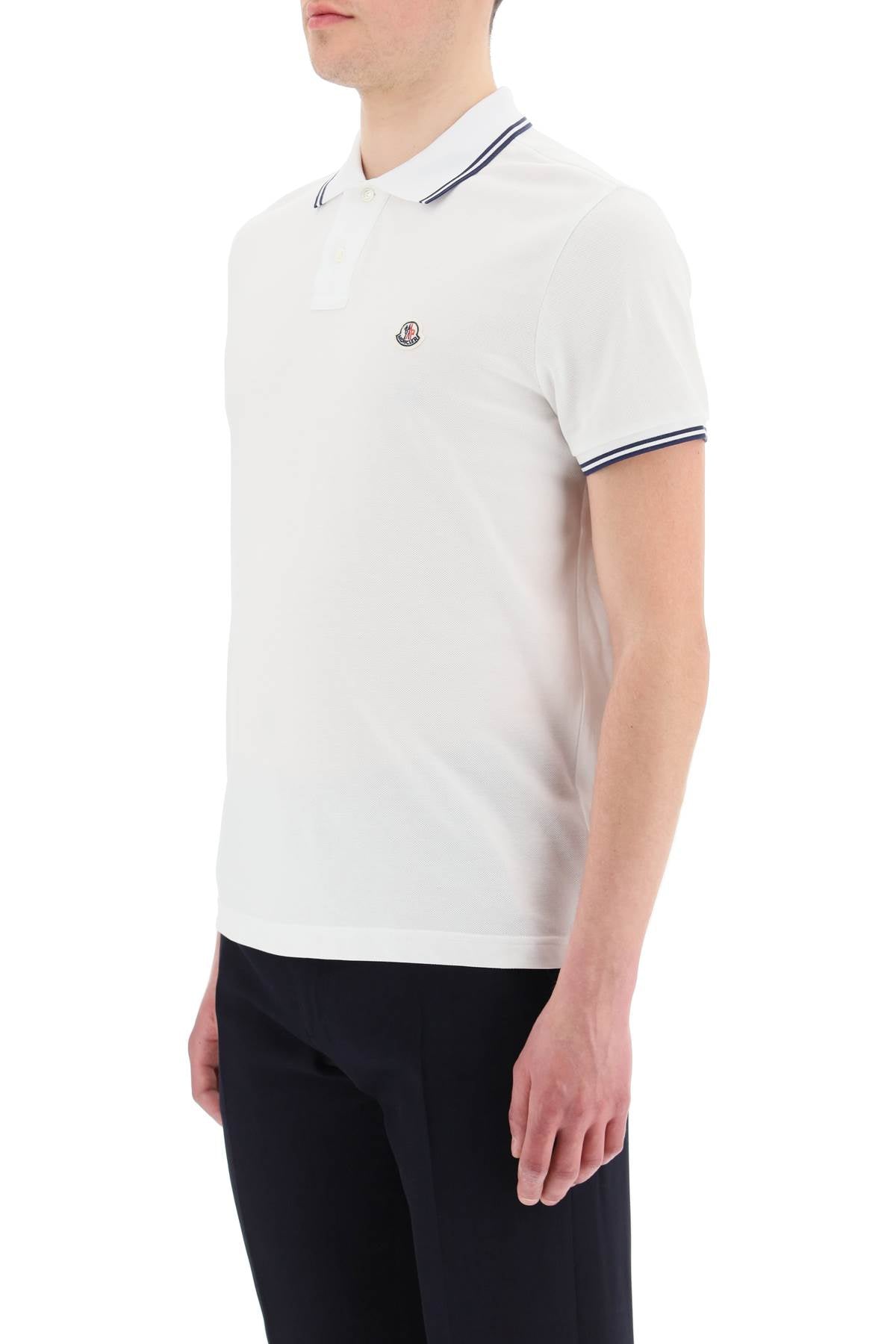 Moncler basic polo shirt with stripe detailing