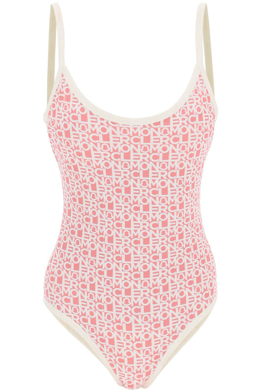 Moncler Moncler basic logo print one-piece swimsuit