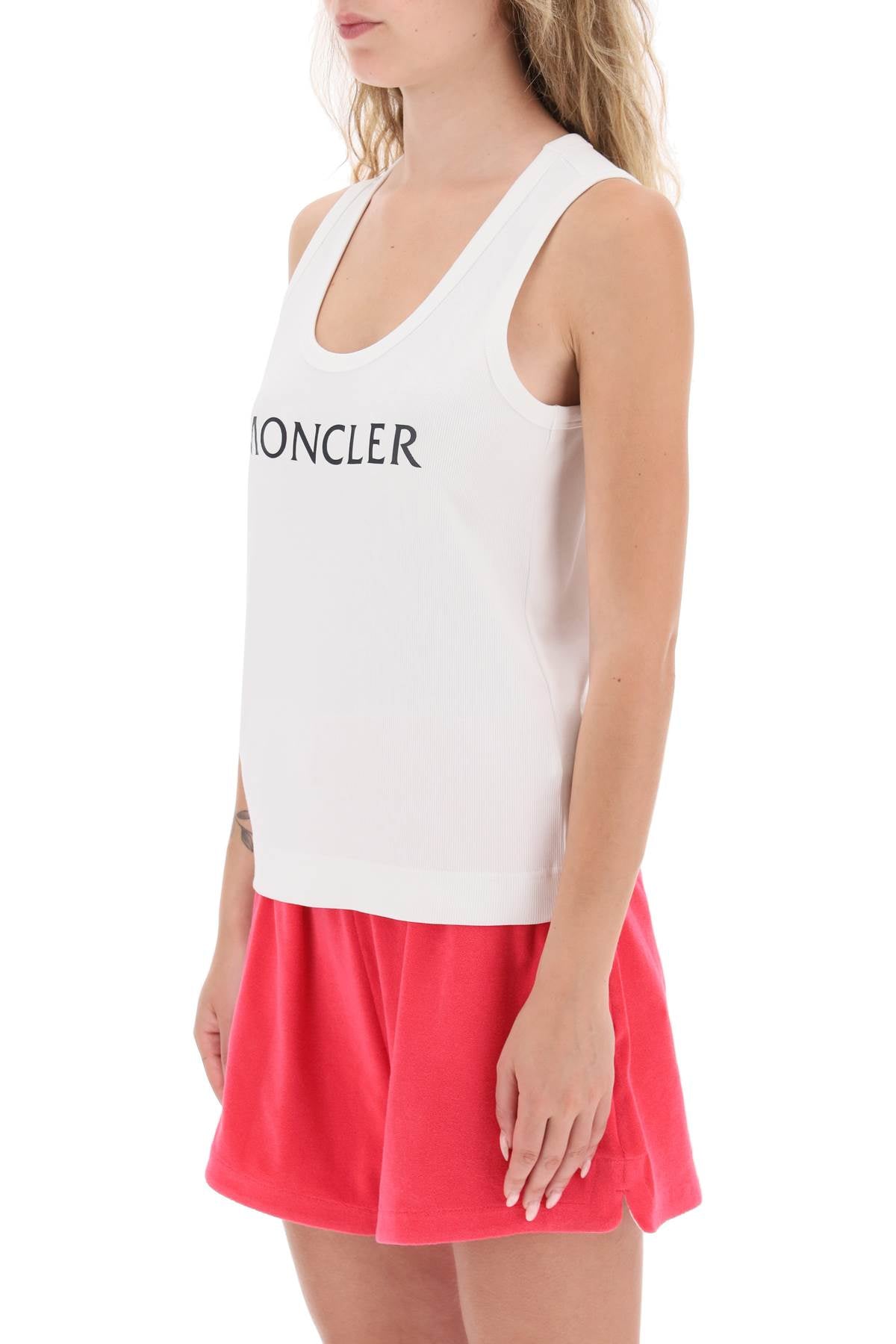 Moncler Moncler basic logo print ribbed tank top