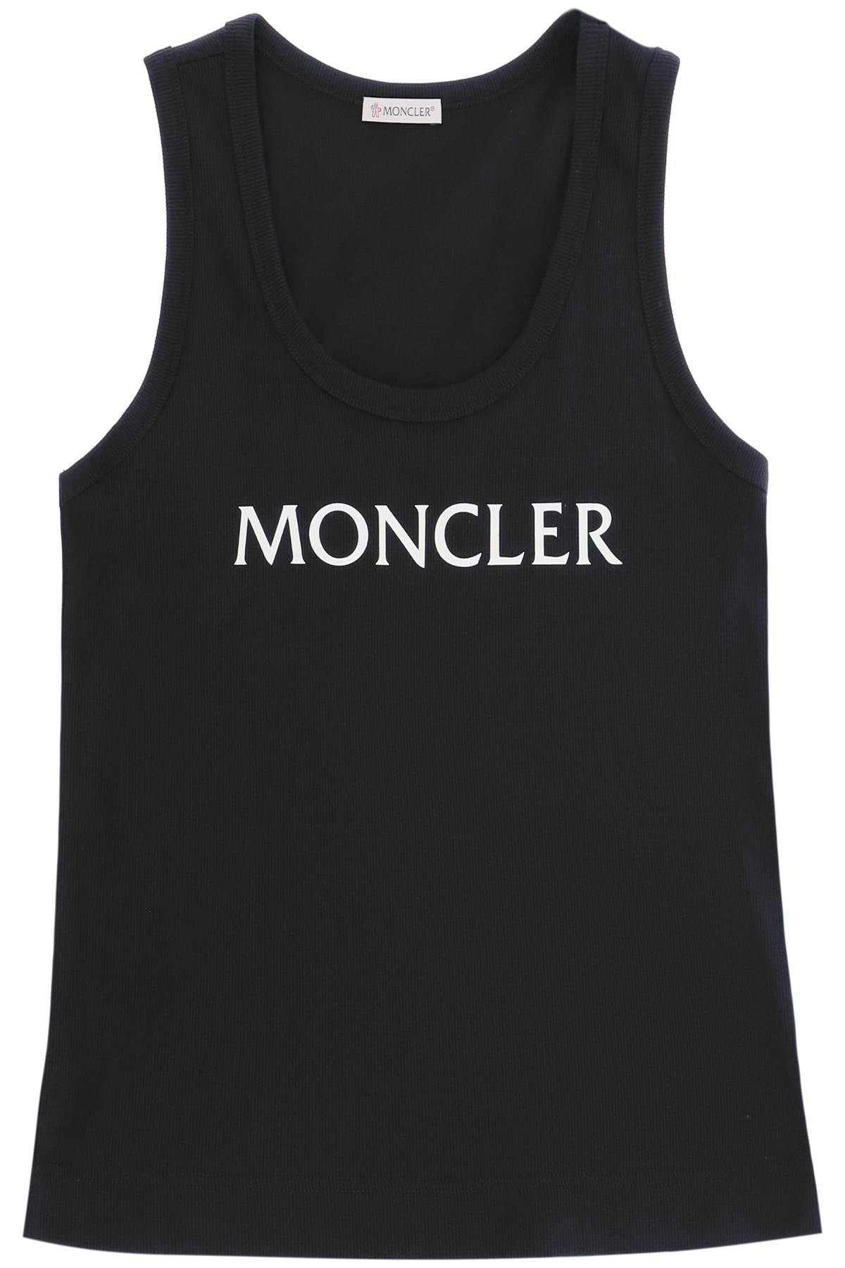 Moncler Moncler basic logo print ribbed tank top