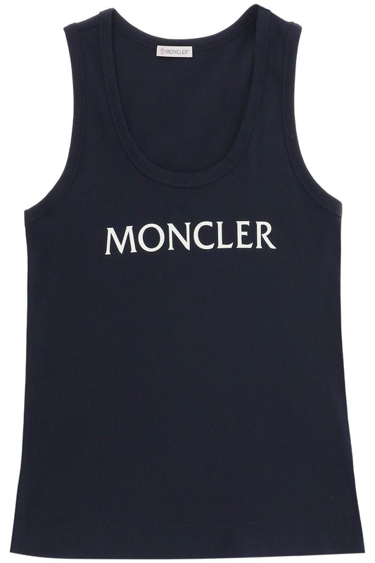 Moncler Moncler basic logo print ribbed tank top