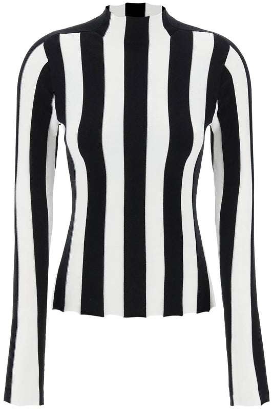 INTERIOR Interior ridley striped funnel-neck sweater