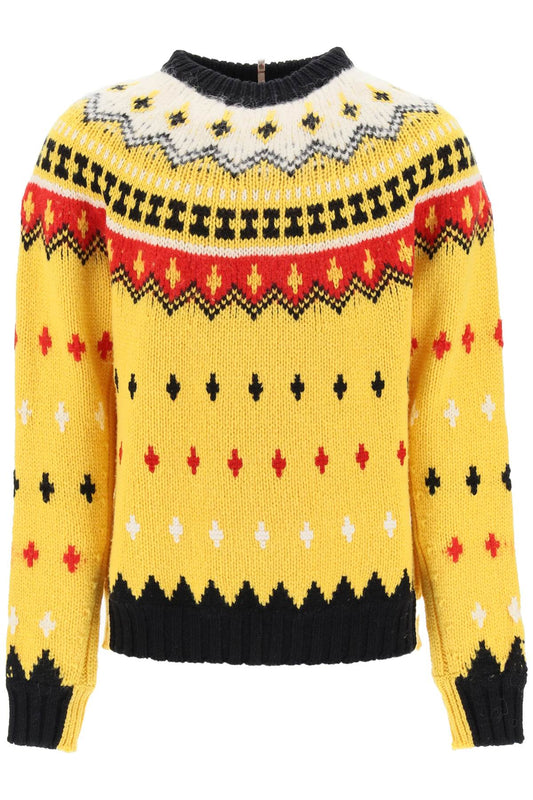 Moncler GRENOBLE Moncler grenoble fair isle sweater in wool and alpaca