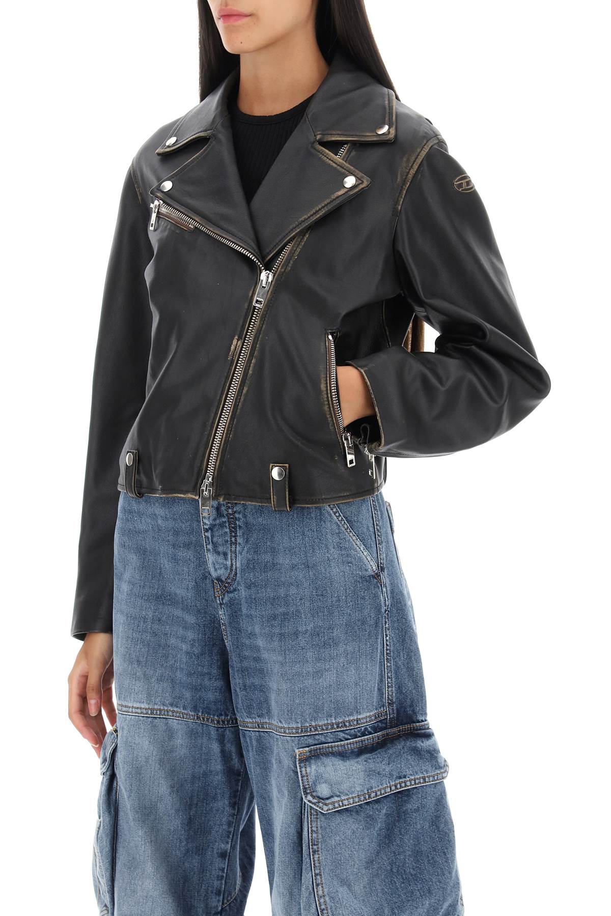 Diesel Diesel 'l-edmea' lamb leather biker jacket