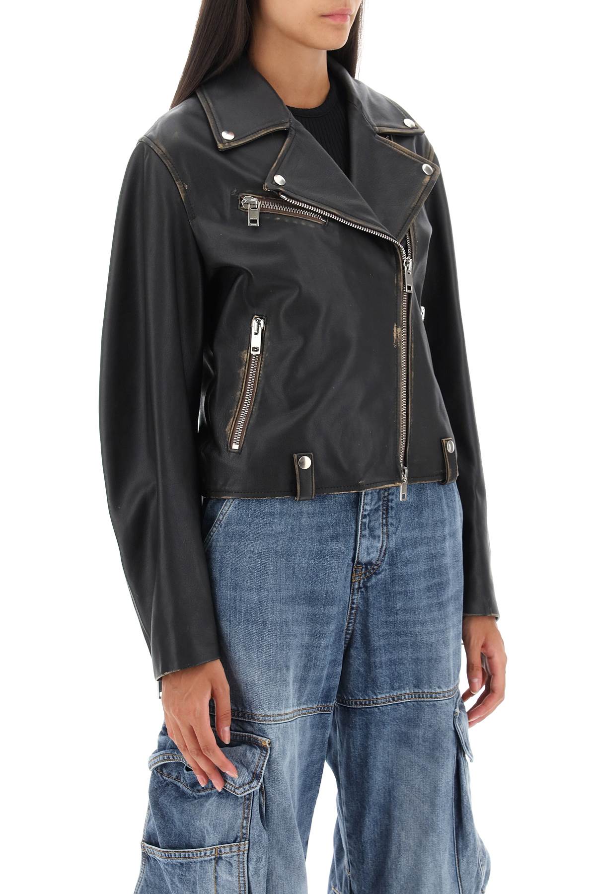 Diesel Diesel 'l-edmea' lamb leather biker jacket