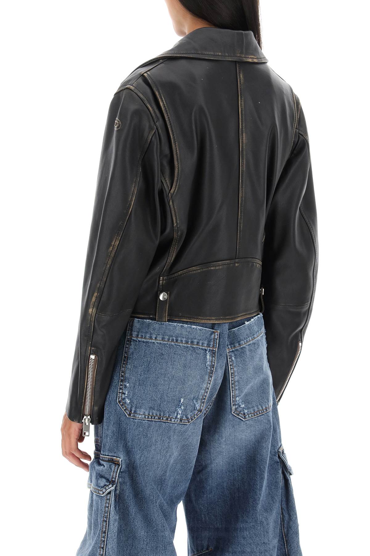 Diesel Diesel 'l-edmea' lamb leather biker jacket