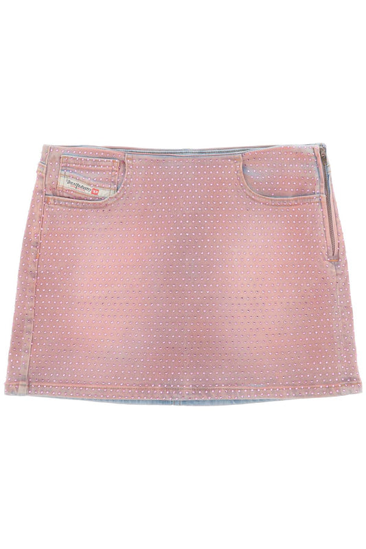 Diesel Diesel de-pra-mini-fsd1 denim mini skirt with rhinestones