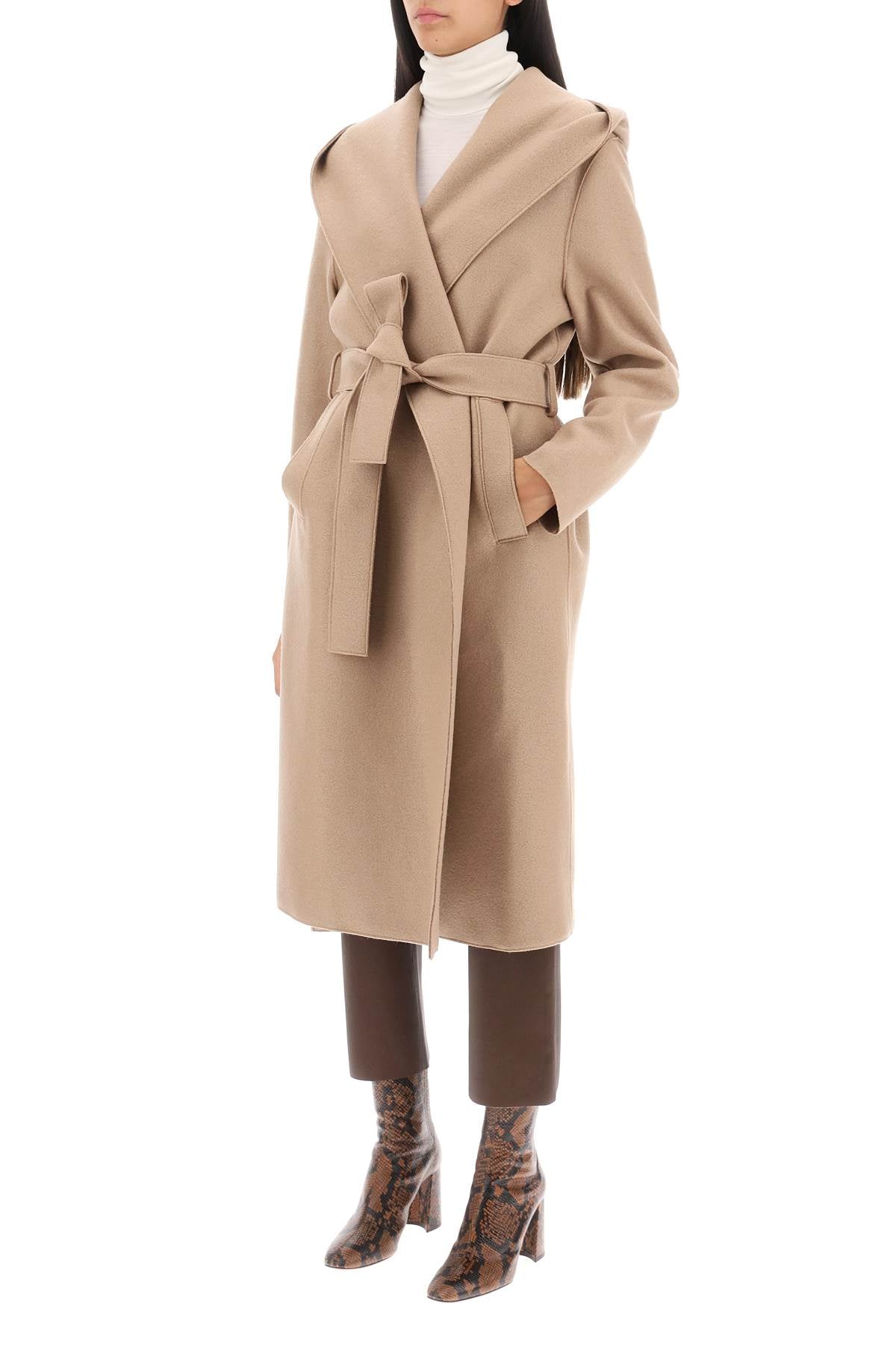 Harris Wharf London Harris wharf london hooded robe coat in pressed wool